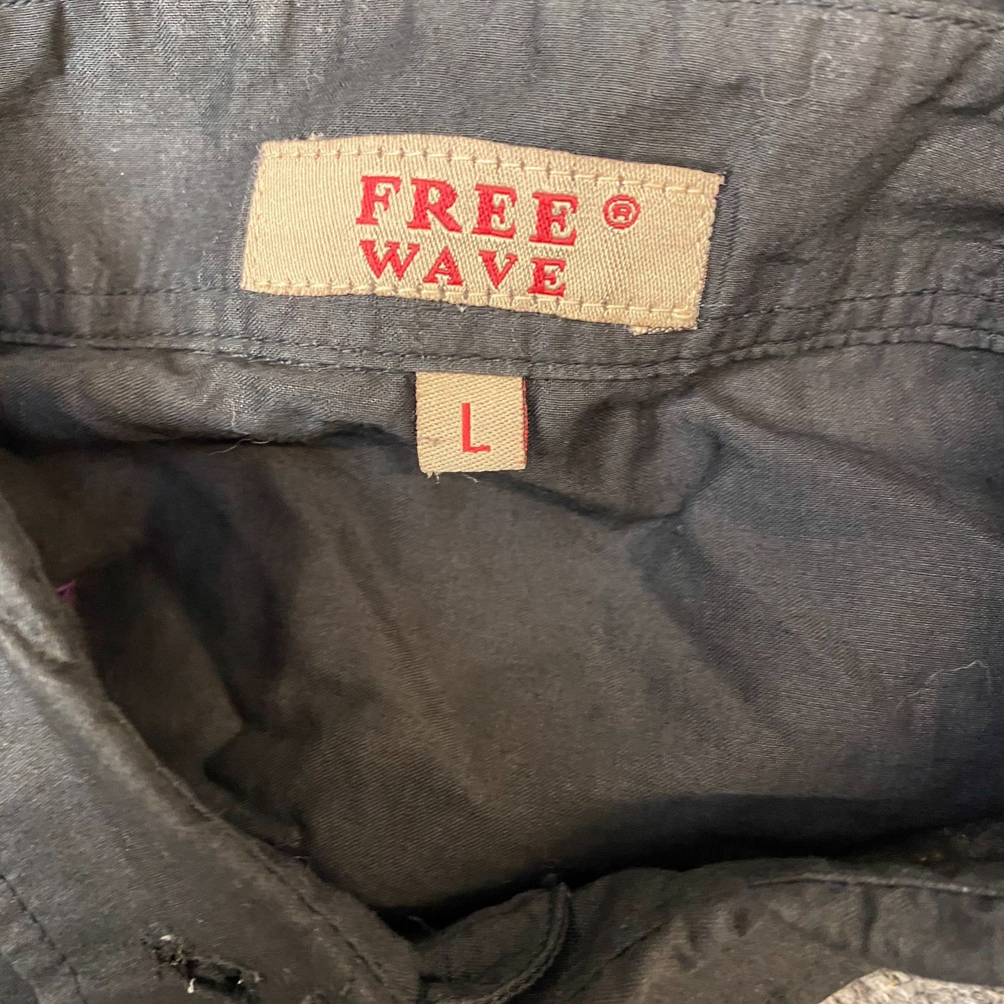 Free Wave Shirt Mens L Black Sequins Regular Fit Long Sleeve Collar Button Down