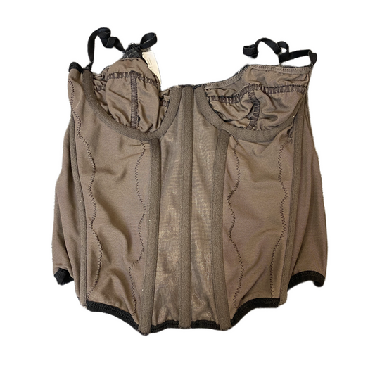 Out From Under Love Corset Top Womens M Brown Underwire Cups Adjustable Straps