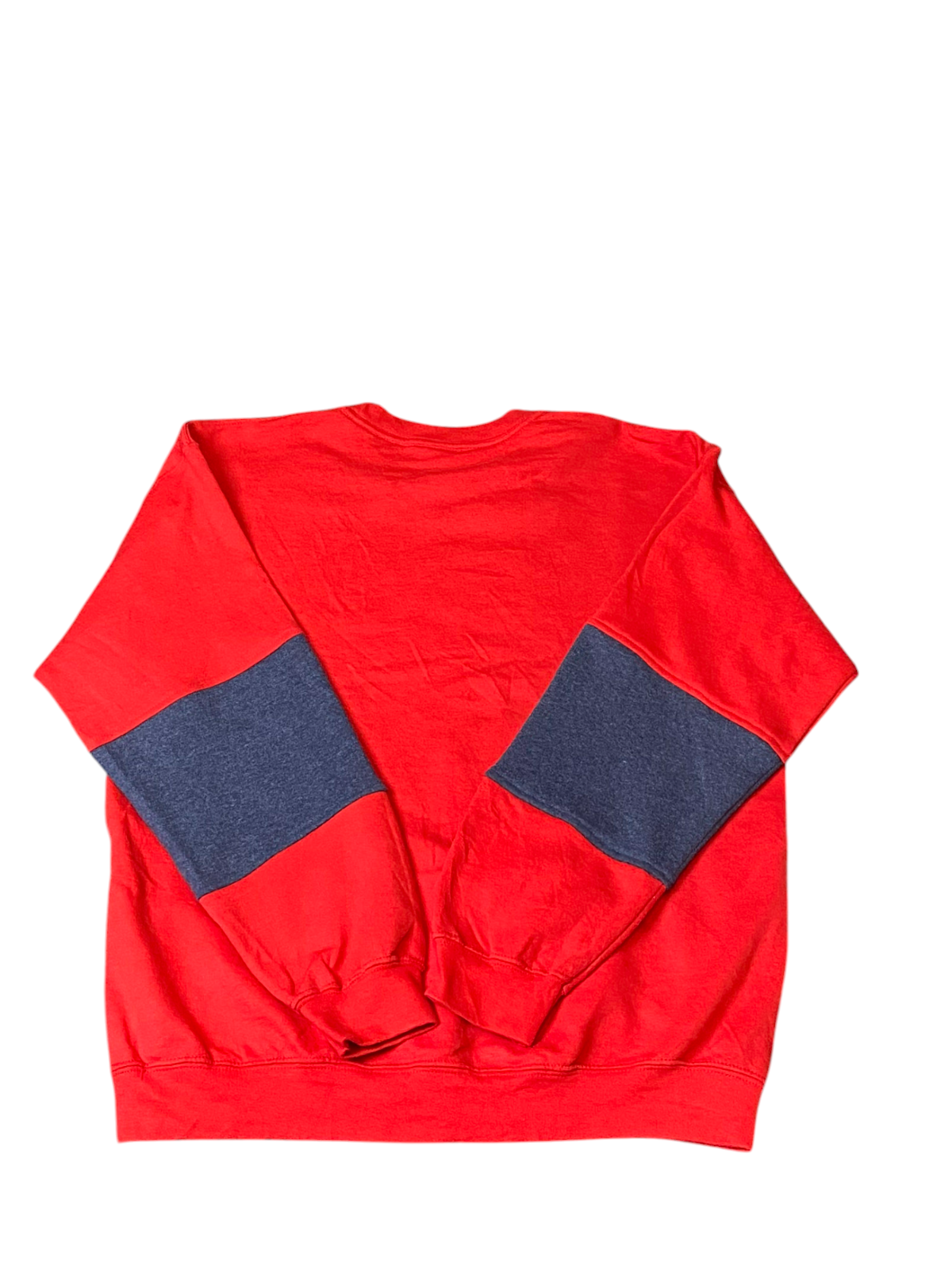 Nike Reworked Sweatshirt Mens Large Red Blue Spellout Logo Crew Neck Vtg Y2K