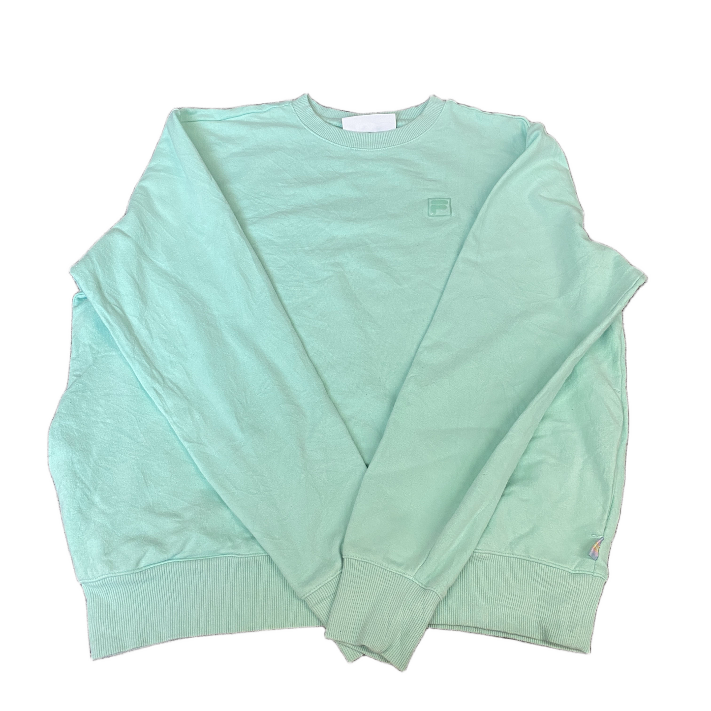 FILA Sweatshirt Womens L Green Embroidered Logo Long Sleeve Crew Neck Pullover