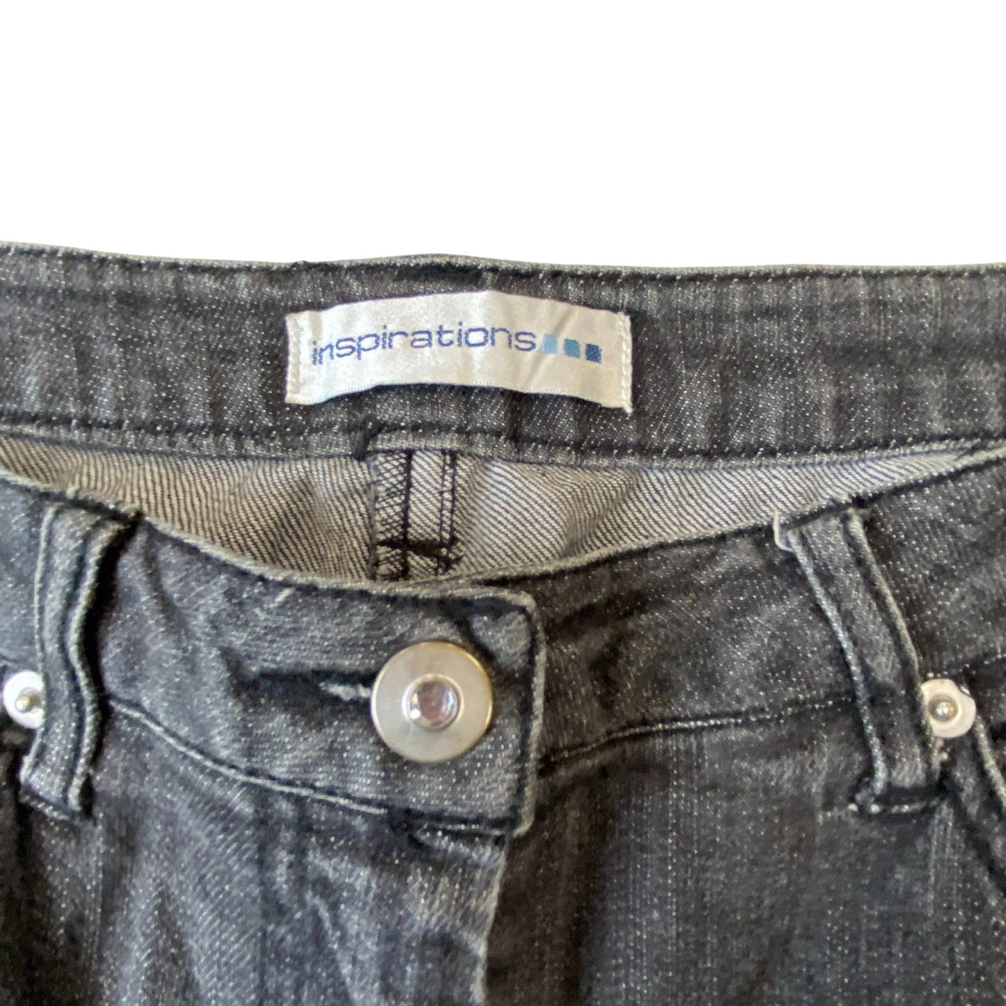 Inspirations Jeans Womens Medium W29 L26 Grey Denim Straight Fit Raw Hem Pockets