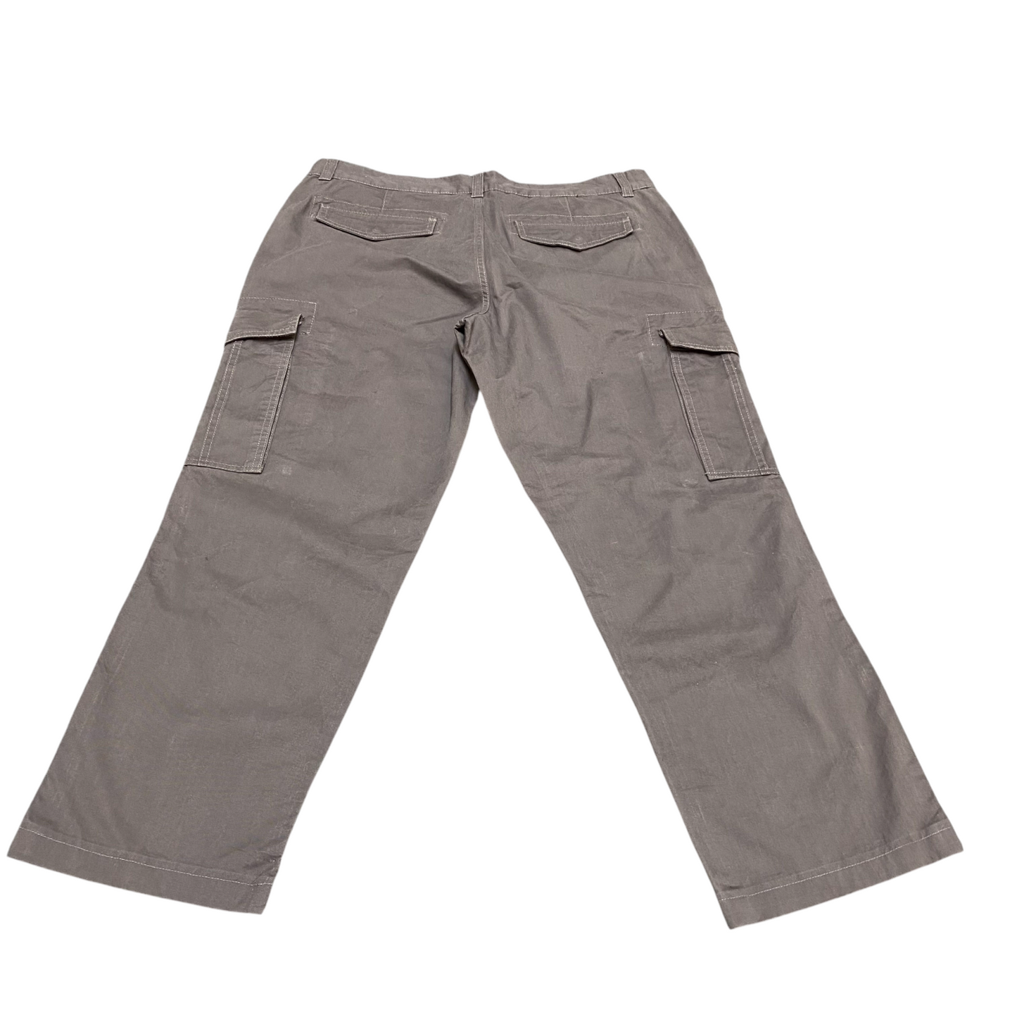 West Bay Cargo Pants Mens 2XL Grey Pockets Straight Leg Casual Flat Front Preppy