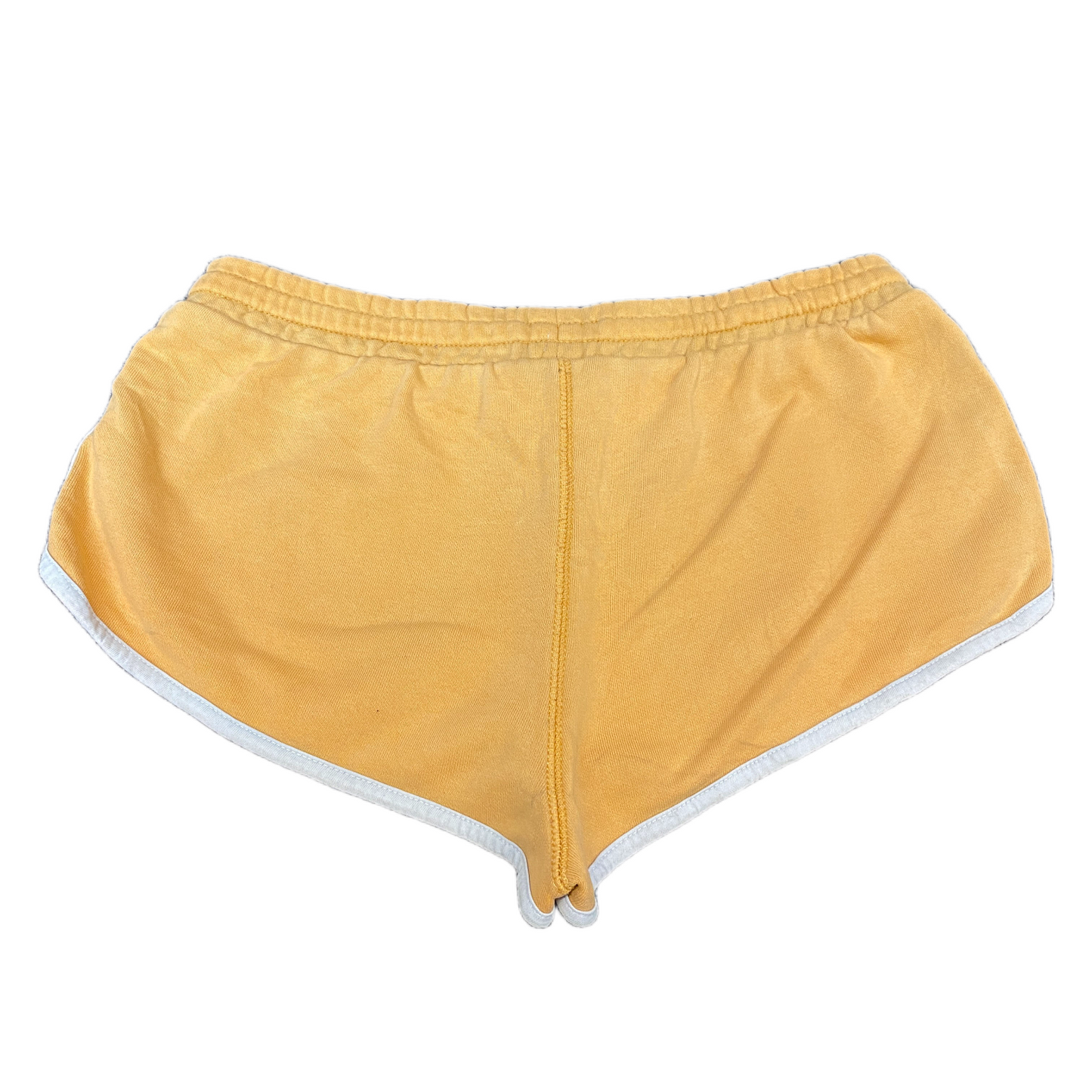Running Sprinter Shorts Womens M 28" Waist Yellow Athletic Workout Dolphin Hem