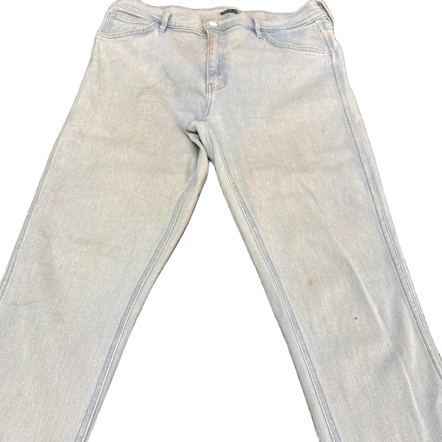 Levi's Jeans Fits as Womens 34" Waist Blue Denim Double Stitch Raw Hem White Tab