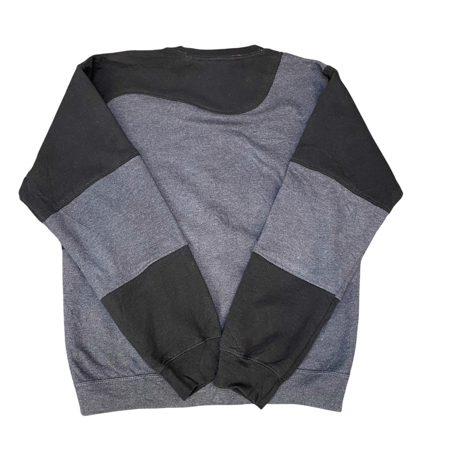 Nike Reworked Sweatshirt Mens Small Grey Black Embroidered Spell Out Logo Y2K