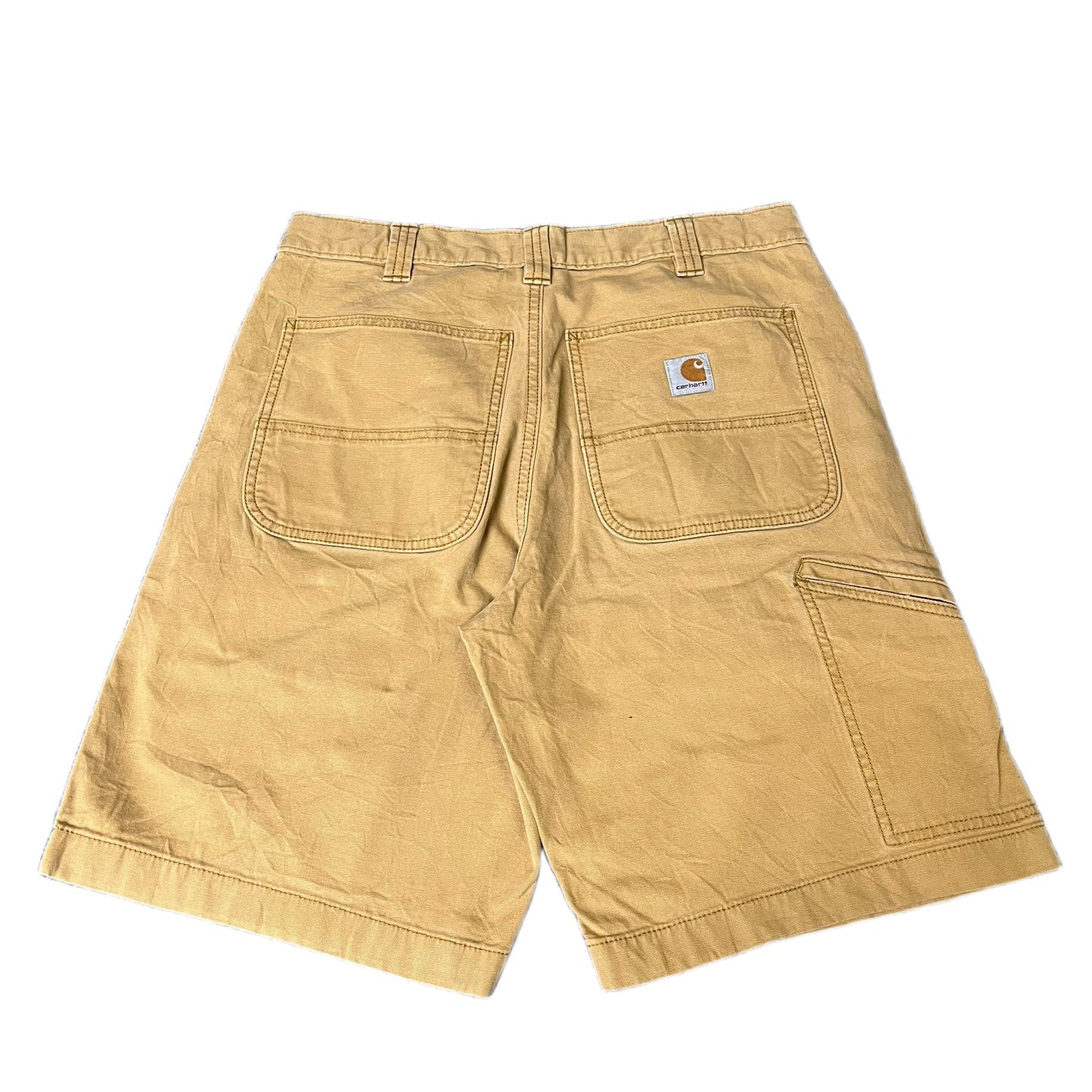 Carhartt Canvas Duck Cargo Shorts Fits as Mens Medium 32" Waist Tan Relaxed Fit