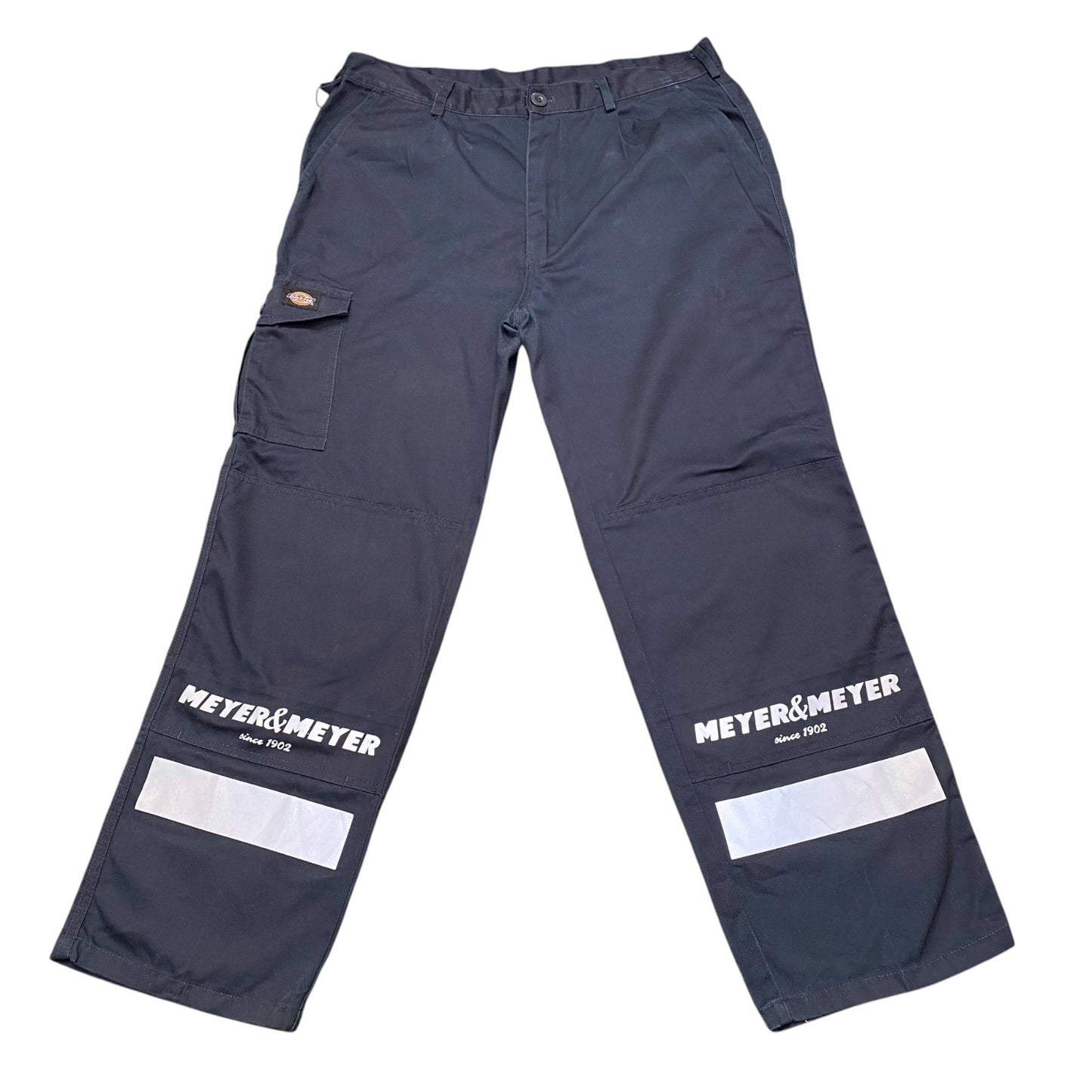 Dickies Cargo Trousers Mens XL Blue Pockets Straight Fit Reflective Workwear