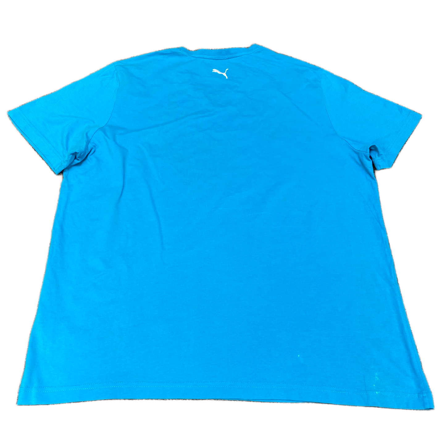 PUMA T-Shirt Womens 2XL Blue Solid Regular Fit Short Sleeve V Neck Pullover Tee