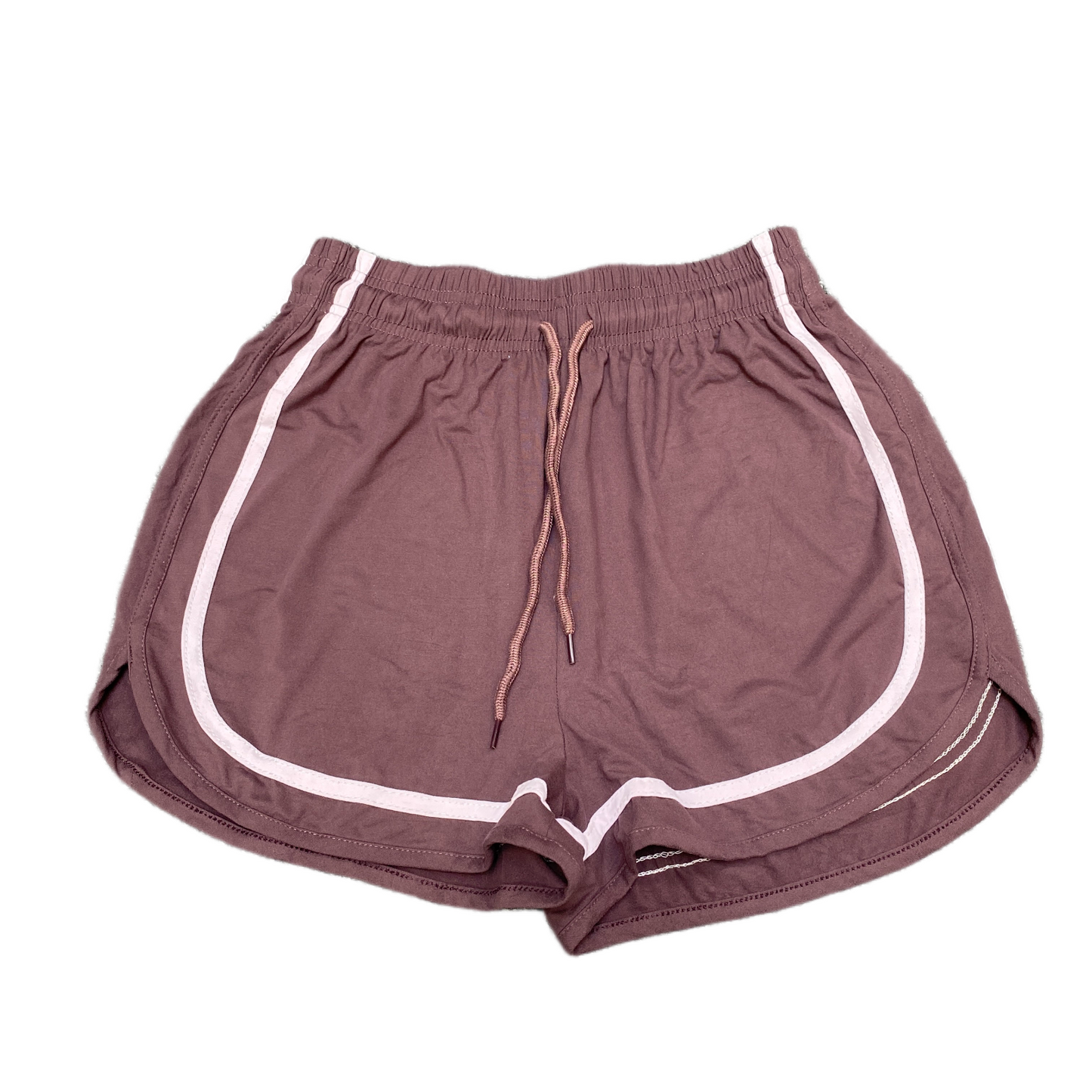 Running Sprinter Shorts Womens L/XL Maroon Athletic Gym Drawstring Dolphin Hem
