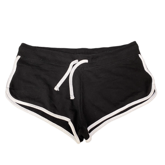 Running Sprinter Shorts Womens L 36" Waist Black Workout Drawstring Dolphin Hem