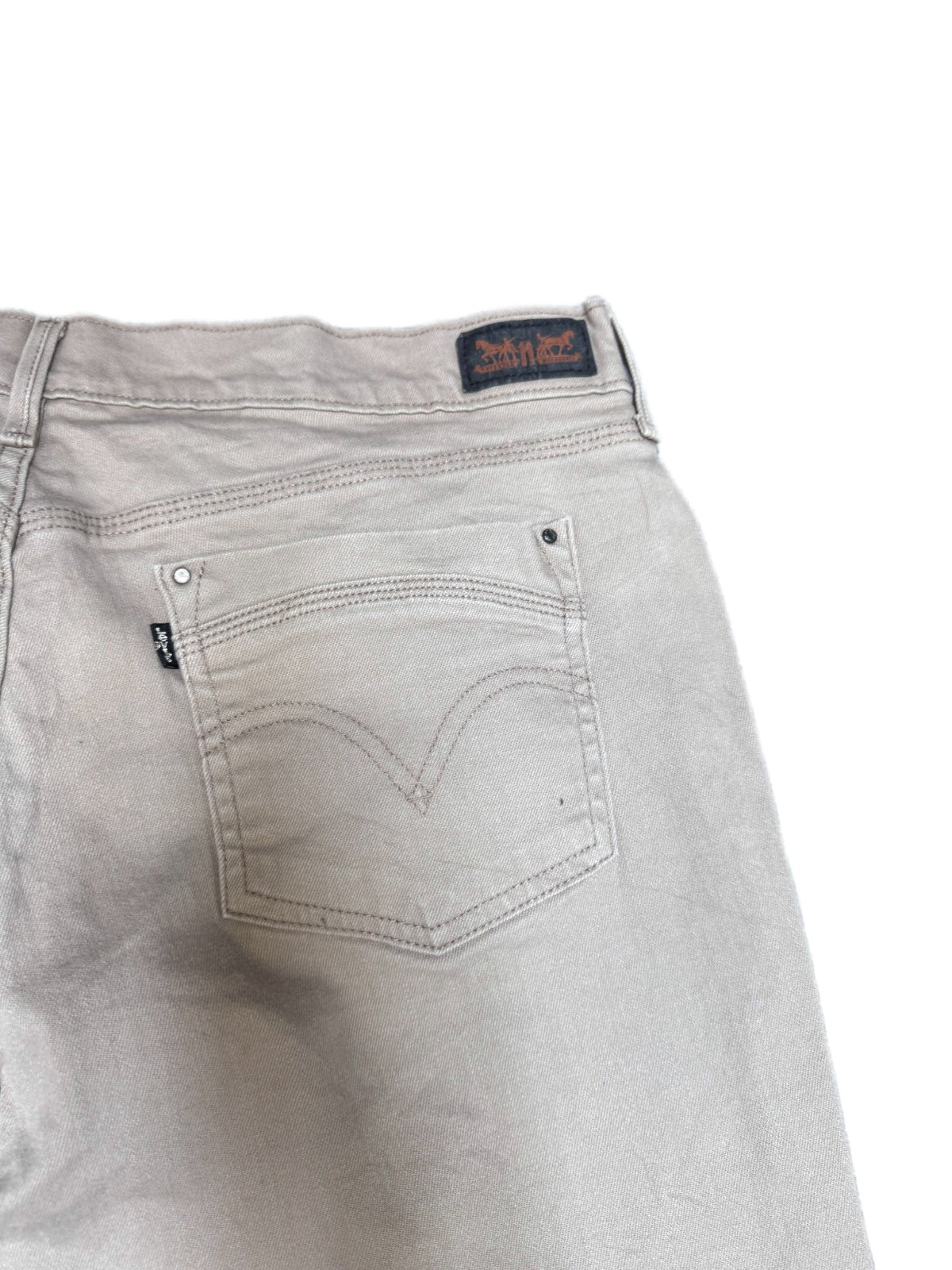 Levi's Capri Jeans Fits as Womens 2XL 37" Waist Tan Denim Cuffed Straight Leg